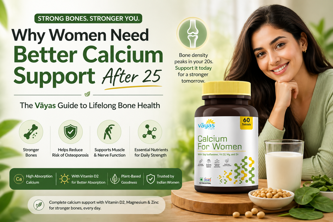 Why Women Need Better Calcium Support After 25: Vāyas Guide
