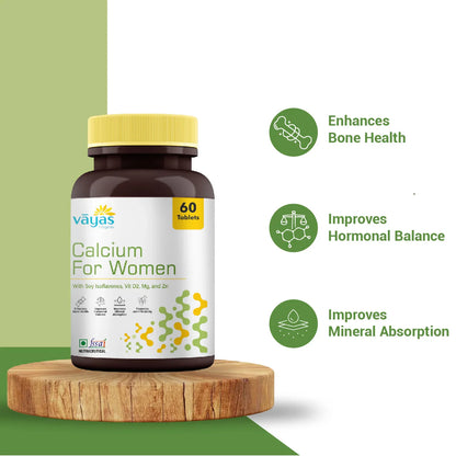 Vāyas Calcium for Women: Buy 1 Get 1 FREE (Bone Density & Hormonal Balance Formula)
