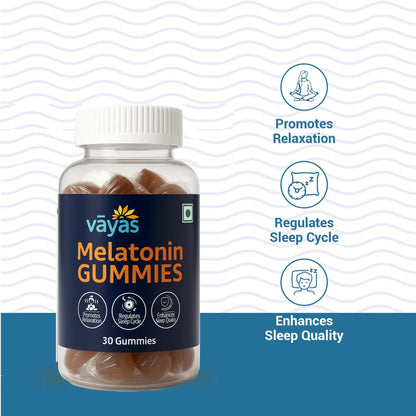 Vāyas Deep Sleep & Calm Stack: Melatonin Gummies + Magnesium Combo (Ultimate Support for Sleep Cycle Regulation, Relaxation, and Muscle Relief)