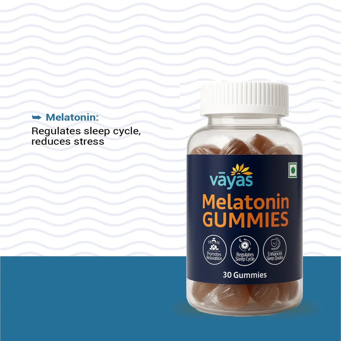 Vāyas Deep Sleep & Calm Stack: Melatonin Gummies + Magnesium Combo (Ultimate Support for Sleep Cycle Regulation, Relaxation, and Muscle Relief)