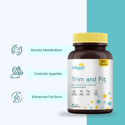 Vāyas Metabolic Support Duo: Liv-Health (Liver Detox) + Trim and Fit (Weight Management) (Natural Support for Metabolism, Fat Burn, and Liver Wellness)