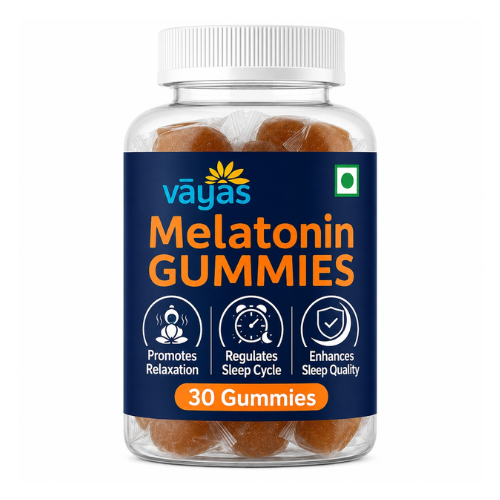 Vāyas Melatonin Gummies for Deep Sleep & Relaxation | 6mg Melatonin per Gummy | Helps You Sleep Better & Regulates Sleep-Wake Cycle | Reduces Nighttime Anxiety | No Grogginess, No Dependency |  30 Gummies
