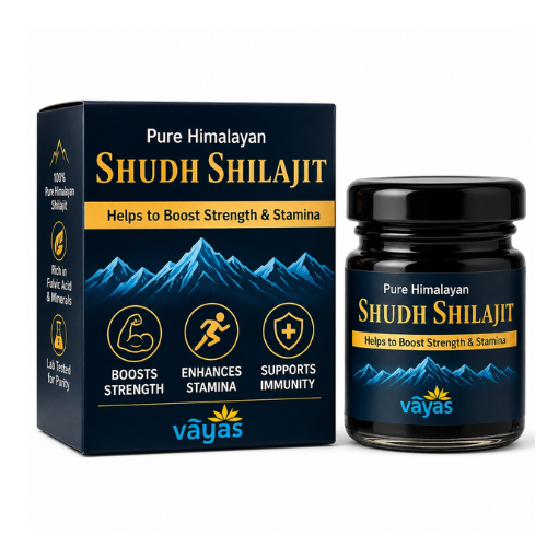 Vāyas Life Pure Himalayan Shilajit Resin | Shudh Shilajit with High Fulvic Acid & Trace Minerals | Boosts Natural Energy & Daily Stamina | Supports Physical Endurance & Recovery | Promotes Mental Clarity & Focus | Promotes Reproductive Health