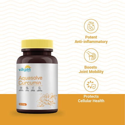 Vāyas Aquasolve Curcumin | High Absorption Turmeric Extract | Potent Anti-inflammatory & Joint Mobility