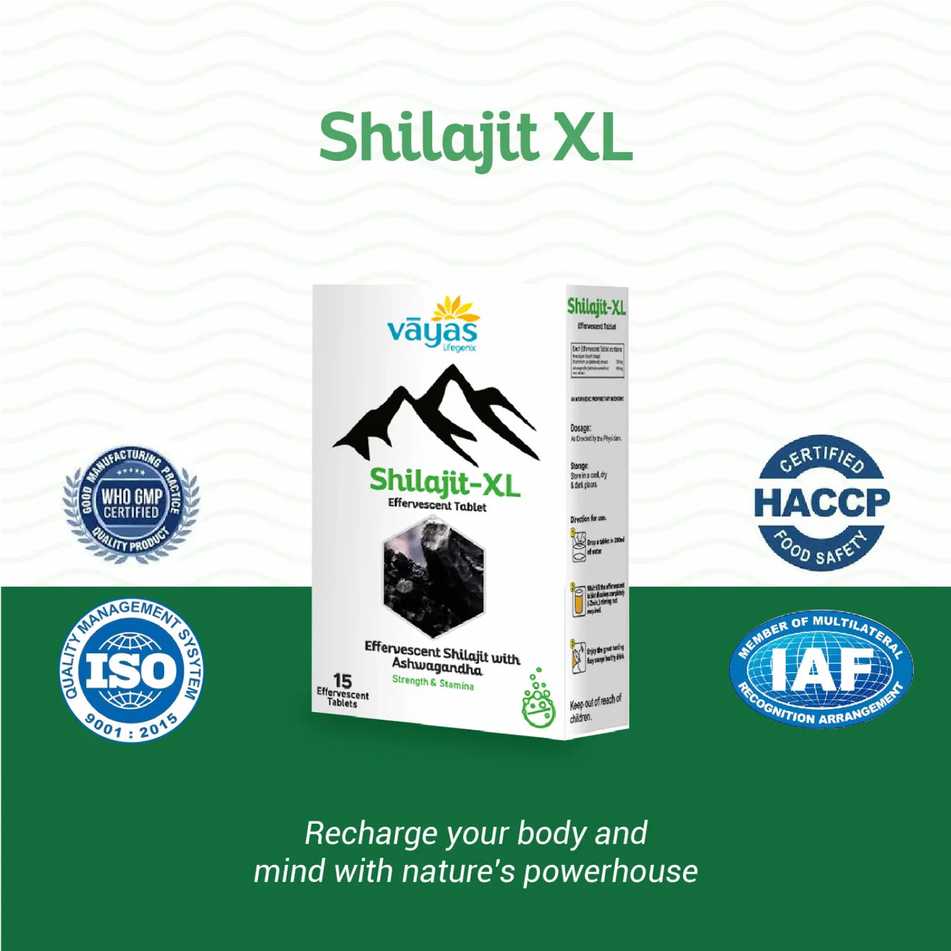 Vāyas Shilajit-XL: Buy 1 Get 1 FREE (Effervescent Shilajit with Ashwagandha for Strength & Stamina)