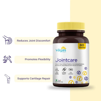 Vāyas Men’s Joint & Bone Stack: Calcium for Men + Jointcare Combo (Complete Support for Bone Density, Cartilage Repair, and Joint Mobility)