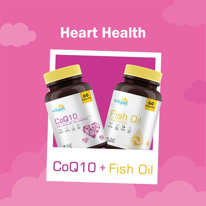 Vāyas Ultimate Cardio & Brain Stack: CoQ10 + Fish Oil Combo (Advanced Support for Heart Health, Cognitive Function, and Cellular Energy)