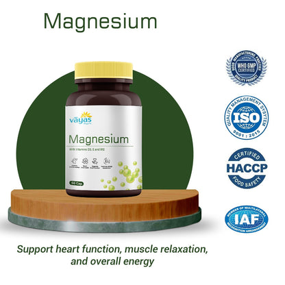 Vāyas Magnesium Tablets with D3, E & B12