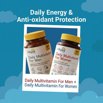 Vāyas Life Couple’s Daily Wellness Stack: Vāyas Life Couple’s Daily Wellness Stack | Multivitamin for Men | Multivitamin for Women | Vitamins | Minerals Ginseng | Omega-3 Fatty Acids | Vitamin D3