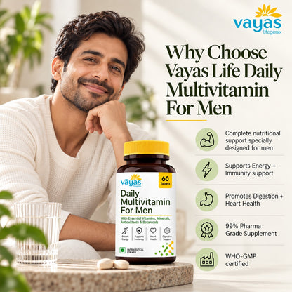Vāyas Life Multivitamin Tablets for Men for Daily Wellness and Nutritional Support