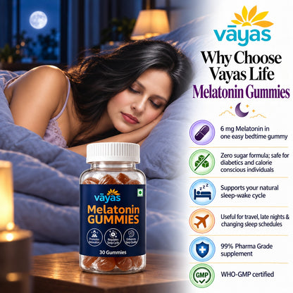 Vāyas Life Sleep Support Melatonin Gummies for Restful Sleep