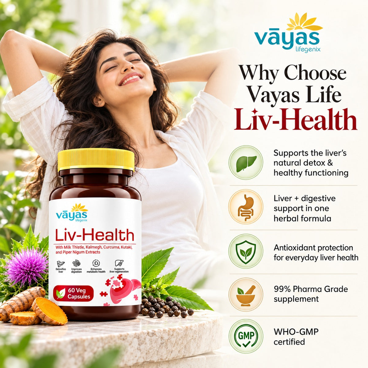 Vāyas Life Liver Support Supplement for Liver Health and Daily Wellness