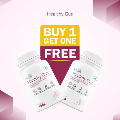Vāyas Healthy Gut: Buy 1 Get 1 FREE (50 Billion Probiotic & Prebiotic Immunity Formula)