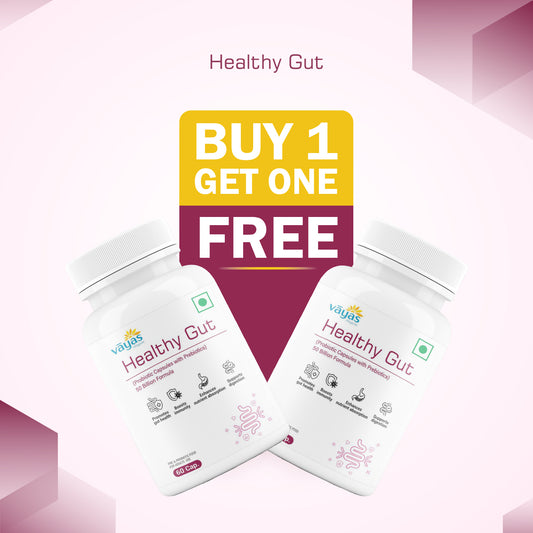 Vāyas Healthy Gut: Buy 1 Get 1 FREE (50 Billion Probiotic & Prebiotic Immunity Formula)