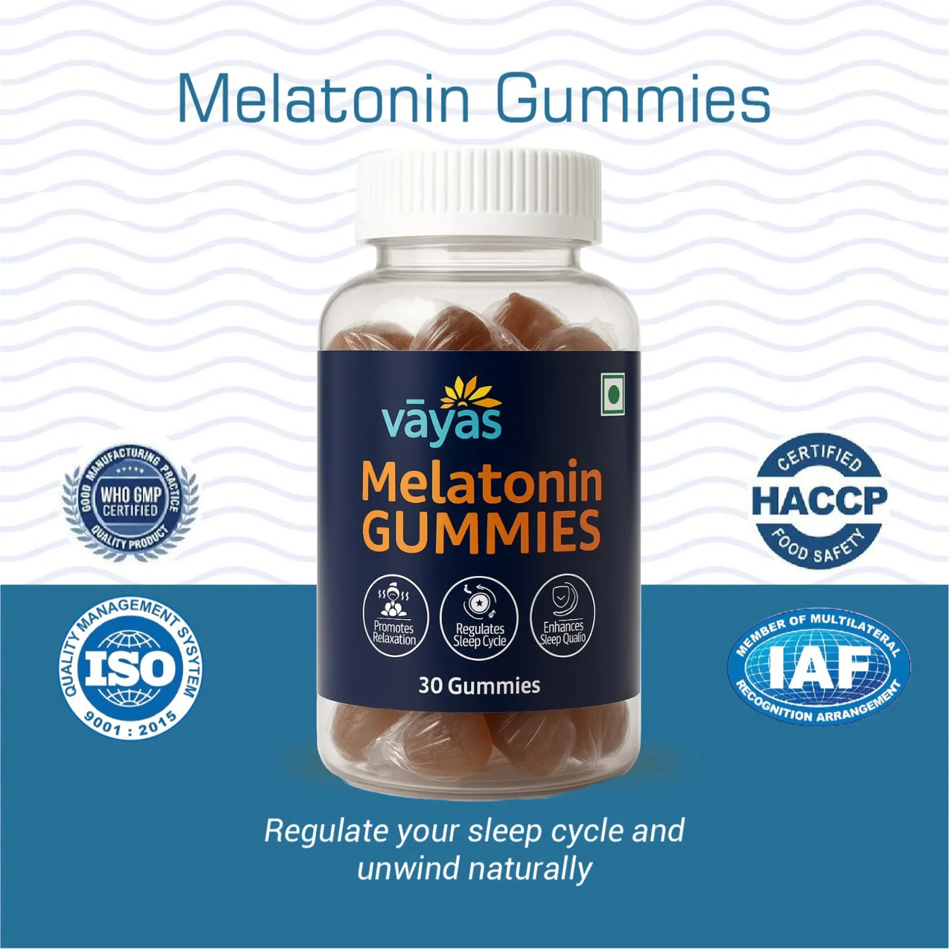 Vāyas Deep Sleep & Calm Stack: Melatonin Gummies + Magnesium Combo (Ultimate Support for Sleep Cycle Regulation, Relaxation, and Muscle Relief)