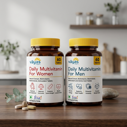 Vāyas Life Couple’s Daily Wellness Stack: Vāyas Life Couple’s Daily Wellness Stack | Multivitamin for Men | Multivitamin for Women | Vitamins | Minerals Ginseng | Omega-3 Fatty Acids | Vitamin D3
